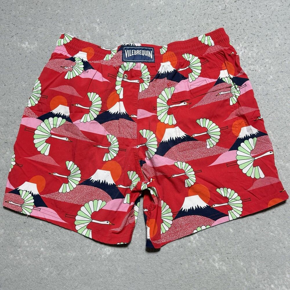 Vilebrequin Swim Trunks Men’s XL Japan Birds Stretch Printed Classic Fit Lined